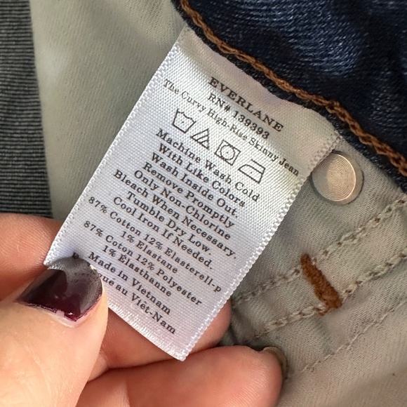 Everlane The Curvy High-Rise Skinny Jean Size 30 Dark Wash Classic Fit - Picture 6 of 6